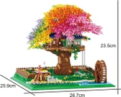 Kadablk Sakura Kiraz Çiçeği, Işıklı Gökkuşağı Çiçekleri Yapı Bloğu - 4451 Parça - 3