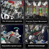 Mould King 10219 V8 Kendi Süper Araba Model Motorunuzu Yapın - 2718 Parça - 6