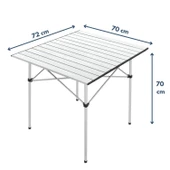 Alüminyum Katlanabilir Kamp ve Piknik Masası - Omuz Askılı Taşıma Çantasıyla XL - Gümüş thumbnail 3
