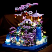 CAXIMSY Kiraz ve Şeftali Çiçeği Ağacı Ev Mikro Yapı Blokları Seti - 2500 Parça - 4