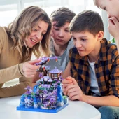 CAXIMSY Kiraz ve Şeftali Çiçeği Ağacı Ev Mikro Yapı Blokları Seti - 2500 Parça - 3