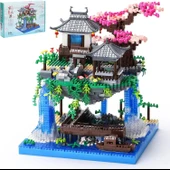 CAXIMSY Çin Mimarisi, Kiraz Çiçeği Bonsai Ağacı Ev Yapı Blok Setleri - 3320 Parça - 1