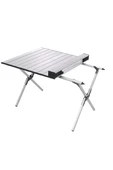 Katlanabilir Alüminyum Kamp ve Piknik Masası, Omuz Askılı Taşıma Çantasıyla L , Gümüş thumbnail 3