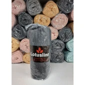 Lotusline Ranforce Fitted Lastikli Battal Çift Kişilik Çarşaf Seti (180x200+30)-Koyu Gri - 1