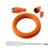 Seyyar 5 Metre Uzatma Kablosu TTR CCA Çok Telli 3x2.5 mm Elektrik Kablo Kontrol Kalem Dişi Erkek Fiş thumbnail 1