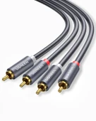 UGREEN 2 RCA - 2 RCA Ses Kablosu, 5 m, Antrasit, 10520 - 2