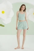 Yeşil  Travel İnce Askılı Şort Takım thumbnail 2