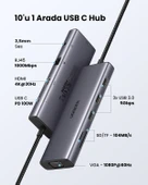 UGREEN 10'u 1 Arada USB-C Hub - 4K HDMI, Ethernet, PD, Kart Okuyucu 15601 - 2