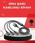 Dayanıklı Metal Başlıklı 3’ü 1 Arada Şarj Kablosu – Tüm Cihazlarla Uyumlu thumbnail 1