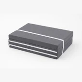 Homedius Asos Sünger 3 Kat Katlanır Yatak Katlanır Yer Yatağı Tek Kişilik Sünger Katlanır Minder Yatak 70x180x6 cm Gri 70x180 - 4