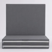 Homedius Asos Sünger 3 Kat Katlanır Yatak Katlanır Yer Yatağı Tek Kişilik Sünger Katlanır Minder Yatak 70x180x6 cm  Gri 70x180 - 7