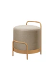 OLA PUF, METAL HALKALI PUF, MAKYAJ OTURAĞI ,PUF BENCH MONTAJSIZ OTURAK GOLD METAL AYAKLI - 2