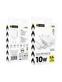 Iq 100I 2.4A Şarj Adaptörü + Lightning USB Kablo Beyaz thumbnail 1