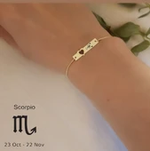 Burca Özel Kalp Motifli Altın Renkli Zincirli 14 Ayar Altın Plakalı Hediye Bileklik-432 thumbnail 2