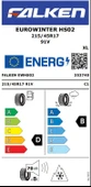 FALKEN 215/45R17 91V XL EUROWINTER HS02 2025 ÜRETİM KIŞ LASTİĞİ thumbnail 2