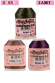 LitaeTrend 3 Adet Altınbaşak Oya ve Dantel İpi 20 gr - Royaleks - No: 1144 - 065 - 004 - 1