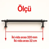 Ovacık Çizgili Mat Siyah 320 mm Metal Çekmece Dolap Kulpu Modern Tasarım Şık Mobilya Aksesuarı thumbnail 2