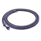 Oval Kral Bakla Örgülü Çelik Kolye 4Mm 3183CEK024 thumbnail 1