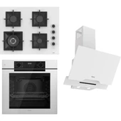 Ferre Fryart-Sılentart Serisi Beyaz Set (SC406-WFA + QEP63CB +D064-SA) - Döküm Izgara / 65 cm Ocak thumbnail 1