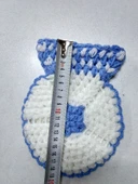 Mavi Beyaz pembe üç renkli El işi Örme Lif Takımı thumbnail 2