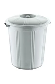 LitaeTrend 35 Lt Kapaklı Yuvarlak Plastik Büyük Boy Çöp Kovası Su Et Kovası Balkon Kovası Bahçe Kovası Kilitli Royaleks- - 1