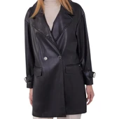 Kadın Kruvaze Yaka Deri Ceket 570030 - 6