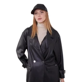 Kadın Kruvaze Yaka Deri Ceket 570030 - 3