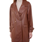 Kadın Kruvaze Yaka Deri Ceket 570030 - 12