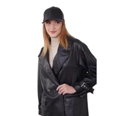 Kadın Kruvaze Yaka Deri Ceket 570030 - 4