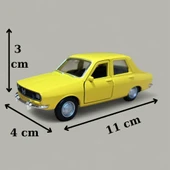 Nostaljik Metal Çek Bırak Sarı Araba Renault 12 Kapılar Açılır - 1