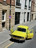 Nostaljik Metal Çek Bırak Sarı Araba Renault 12 Kapılar Açılır - 5