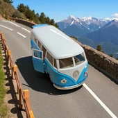 Nostaljik Metal Çek Bırak Mavi Wv Minibüs Araba Kapılar Açılır - 2