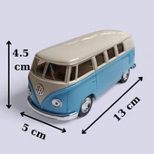 Nostaljik Metal Çek Bırak Mavi Wv Minibüs Araba Kapılar Açılır - 1