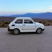 Nostaljik Metal Çek Bırak Beyaz Fiat 126 Araba Kapılar Açılır - 4