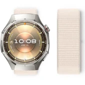 Huawei Watch GT6 Pro 46mm İle Uyumlu Ayarlanabilir Cırt Cırtlı Yumuşak Spor Kumaş Örgü Kordon  Starlight thumbnail 3