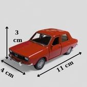 Nostaljik Metal Çek Bırak Kırmızı Araba Renault 12 Kapılar Açılır - 1