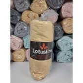 Lotusline Ranforce Fitted Lastikli Battal Çift Kişilik Çarşaf Seti (180x200+30)-Sarı - 1