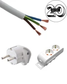 Acaroğlu - 20 Metre 3x2,5mm² TTR Kablo | İkili Uzatma Grup Priz thumbnail 2