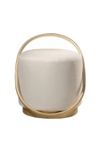 LOOP SERİSİ PUF, METAL HALKALI PUF, MAKYAJ OTURAĞI ,PUF BENCH MONTAJSIZ OTURAK GOLD METAL AYAKLI - 1