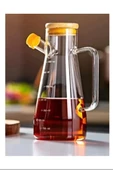 LitaeTrend Salkım 900 Ml Bambu Kapaklı Cam Yağdanlık Royaleks-CLKN-1800 - 1