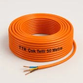 Seyyar 50 Metre Uzatma Kablosu TTR CCA Telli 3x2.5 mm Elektrik Kablo Kontrol Kalem Dişi Erkek Fiş thumbnail 6