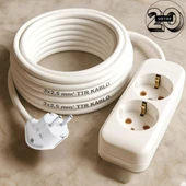 Acaroğlu - 20 Metre 3x2,5mm² TTR Kablo | İkili Uzatma Grup Priz thumbnail 1