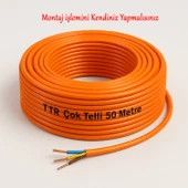 Seyyar 50 Metre Uzatma Kablosu TTR CCA Telli 3x2.5 mm Elektrik Kablo Kontrol Kalem Dişi Erkek Fiş thumbnail 3