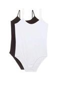 LitaeTrend 2 Adet İp Askılı Kadın Çıtçıtlı Body Siyah ve Beyaz thumbnail 1