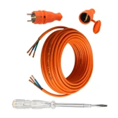 Seyyar 15 Metre Uzatma Kablosu TTR CCA Çok Telli 3x2.5 mm Elektrik Kablo Kontrol Kalem Dişi Erkek Fiş thumbnail 1