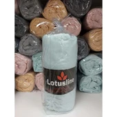 Lotusline Ranforce Fitted Lastikli Battal Çift Kişilik Çarşaf Seti (180x200+30)-Mint - 1