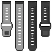 Huawei Watch GT6 Pro 46mm İle Uyumlu Çift Renkli Spor Silikon Kordon Nefes Alabilir Konforlu  Füme thumbnail 10