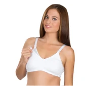 Babyjem Destekli Dantelli Emzirme Sütyeni Beyaz 85 Beden - 1