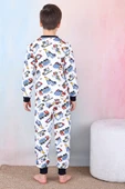 Erkek Çocuk İş Makineleri Baskılı Pijama Takımı 1-7 Yaş 12291 thumbnail 5