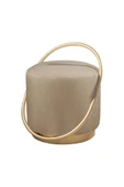 LOOP SERİSİ PUF, METAL HALKALI PUF, MAKYAJ OTURAĞI ,PUF BENCH MONTAJSIZ OTURAK GOLD METAL AYAKLI - 2